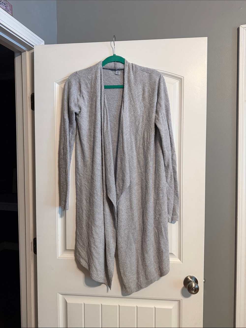 Barefoot Dreams Light Gray/blue Open-Front Women's Cardigan